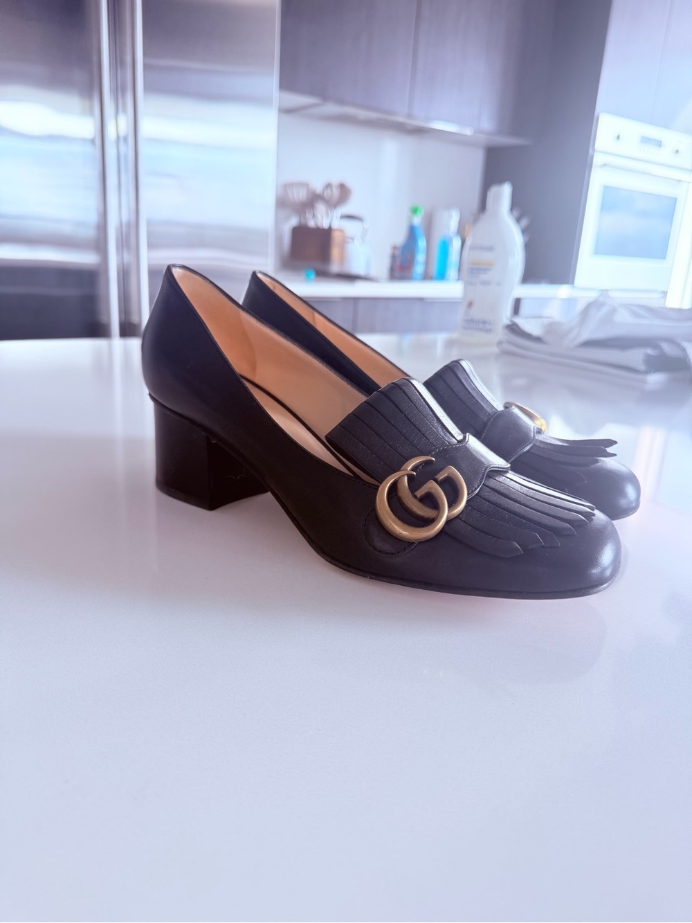 Gucci Marmont Fringe Heeled Loafer